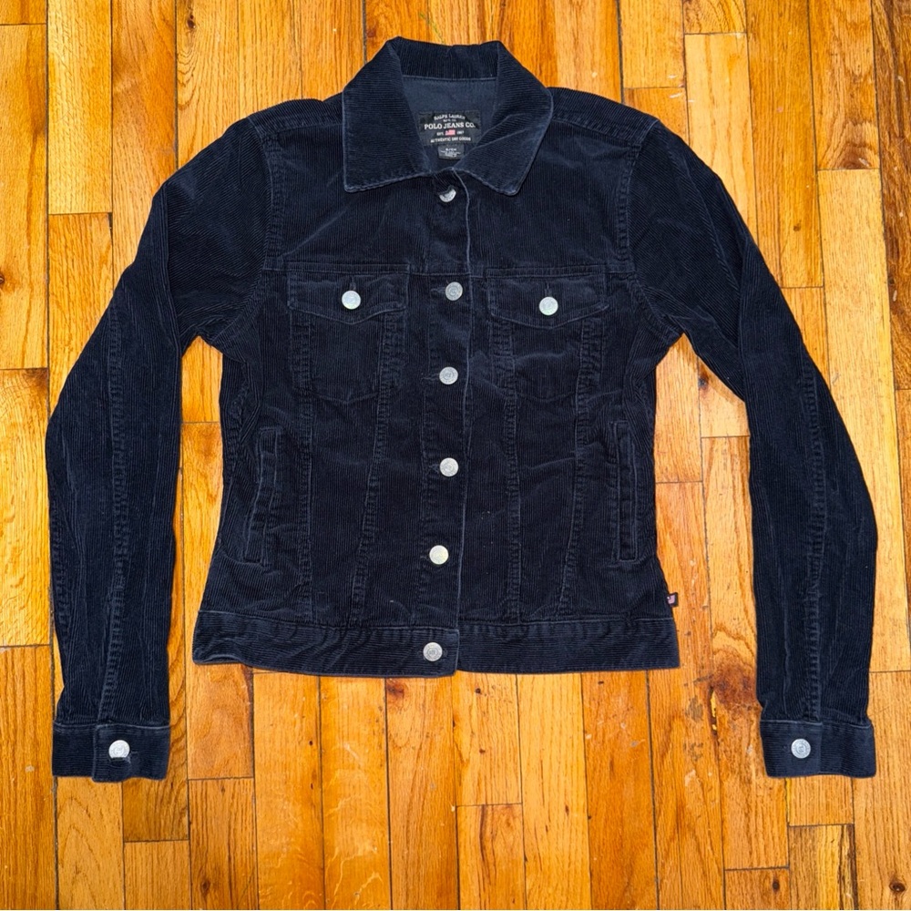 Vintage Ralph Lauren Polo Jeans Co Black Corduroy Jacket Women’s Size S